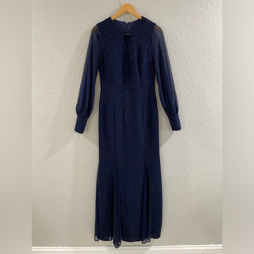 Elegant Navy Blue Evening Dress